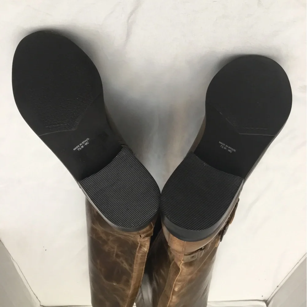 Matisse Brown Over the Knee Boots with Distressed Leather